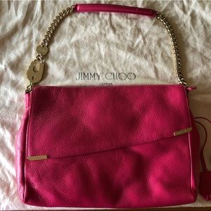 Authentic pink leather JimmyChoo shoulder bag